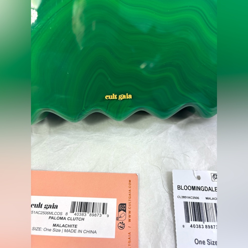 Cult Gaia Paloma Clutch. Malachite/Gold. - Picture 16 of 17